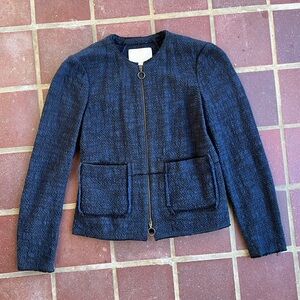 Rebecca Taylor Tweed Jacket Blue/Black Size 0